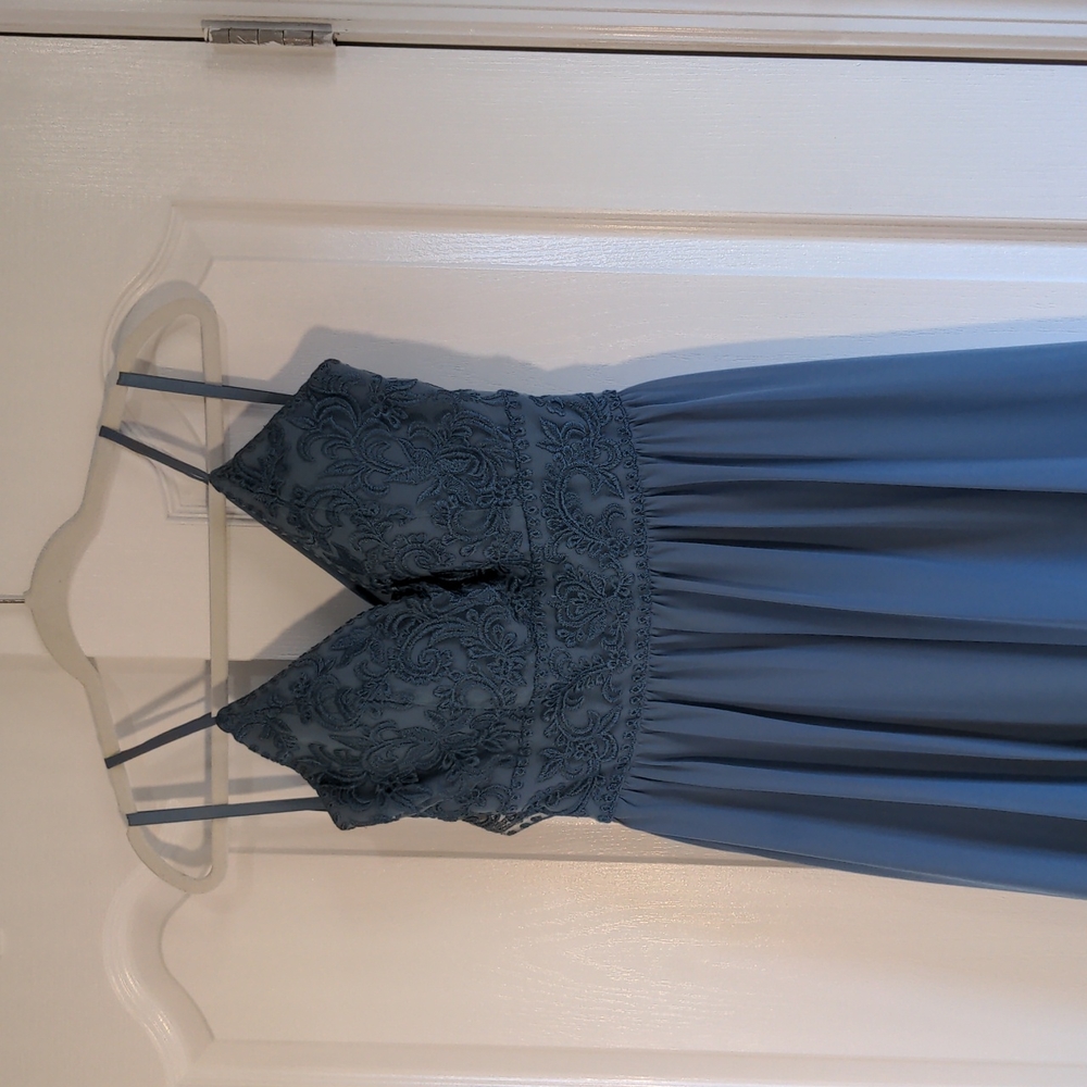 Kennedy Blue size 8 - 10 Cameron style slate blue maxi bridesmaid guest dress - Picture 4 of 11